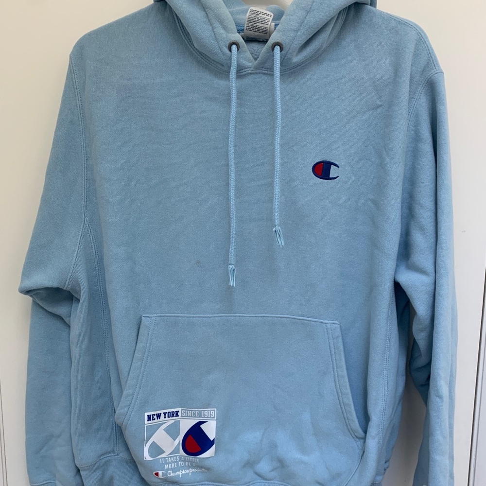 Champion Reverse Weave Baby Blue Hoodie